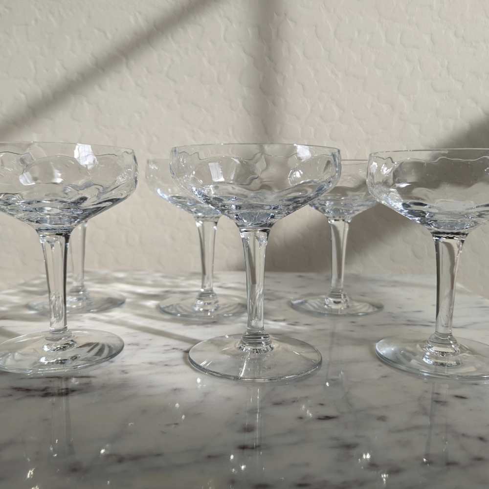Set of 6 Champagne Saucers - Picture 8 of 9